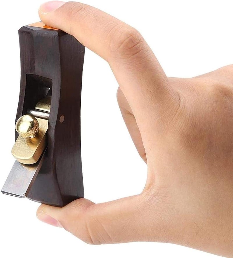 LIXINDEE Mini Wood Planer Hand Tool, Pocket Plane, Tiny Ebony Plane for Wood,Small Hand Plane Wood Planer Woodcraft Tool, Perfect for Woodworking, Trimming, Surface Smoothing (E Arc bottom Plane) - Image 3